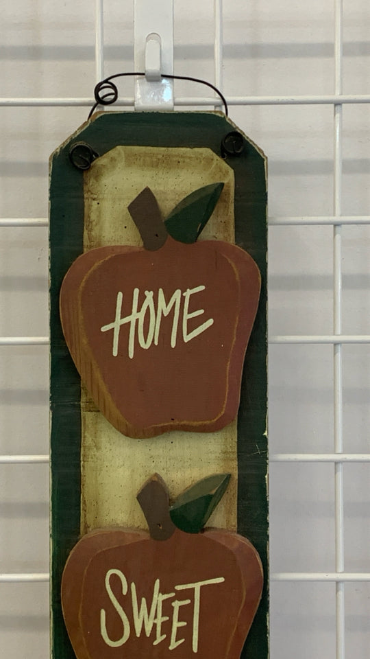 HOME SWEET HOME WOOD APPLE WALL DECOR.