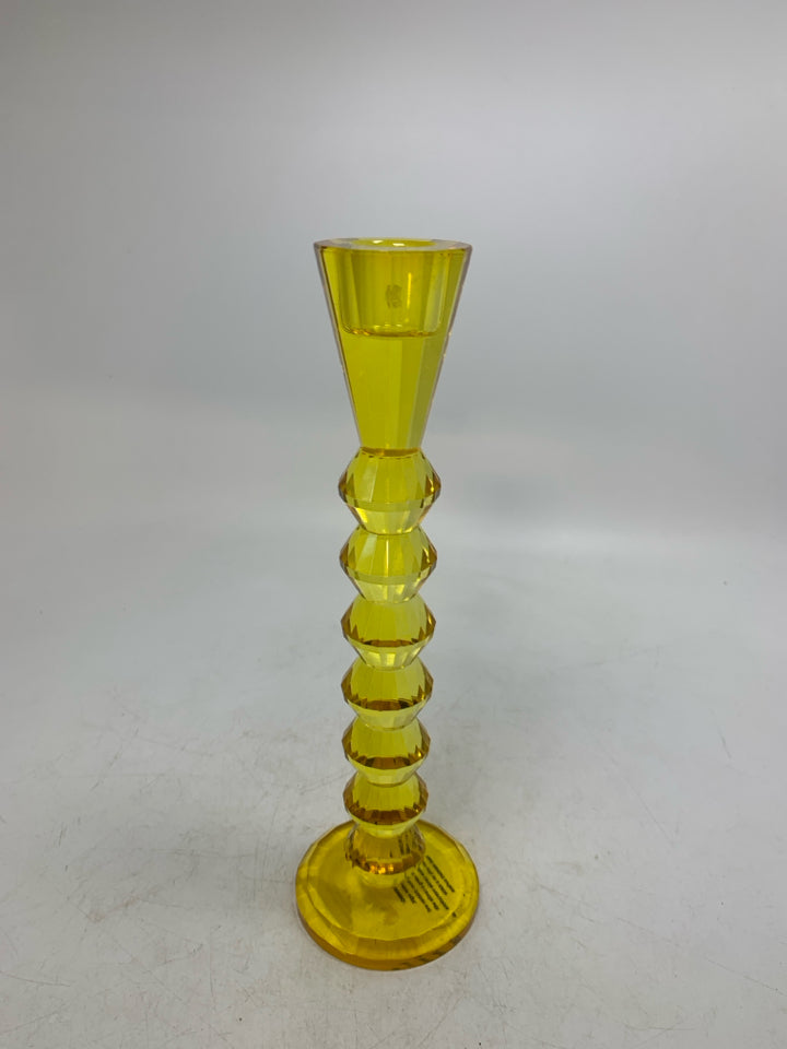 GEOMETRIC STACKED STEM TAPERED CANDLE.