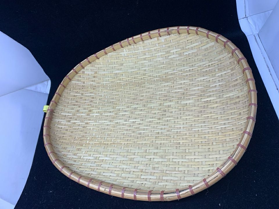 LARGE BLONDE WOVEN WALL HANGING.