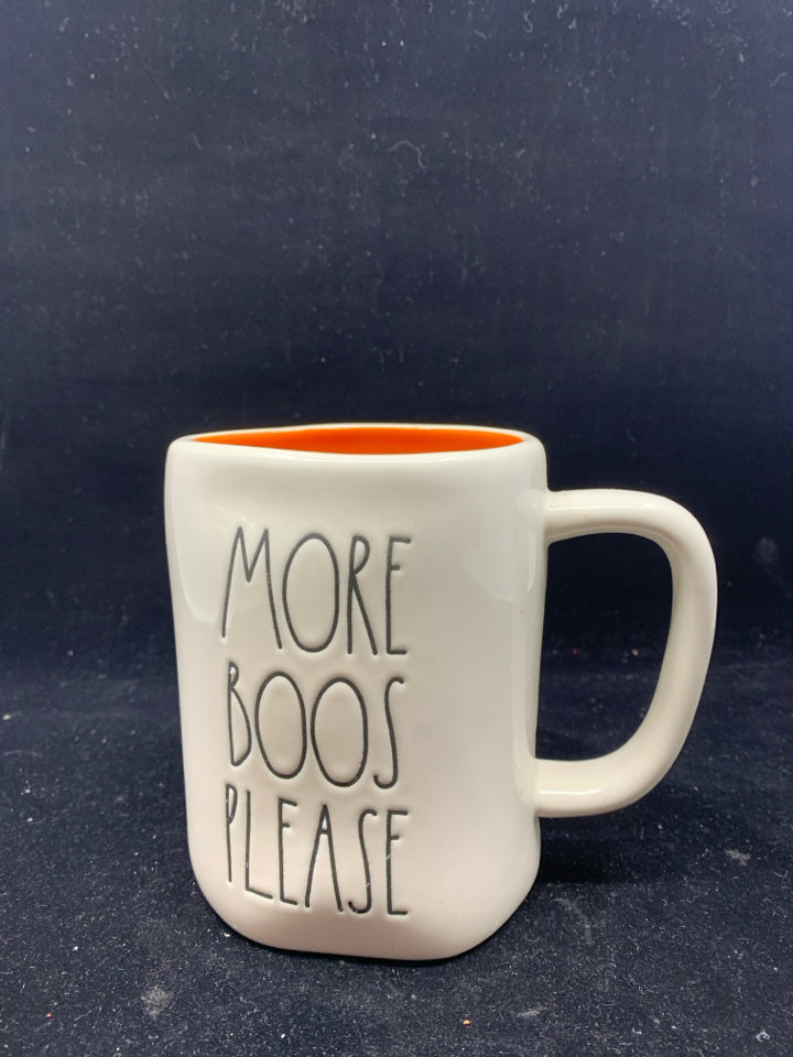 RAE DUNN "MORE BOOS PLEASE" MUG.