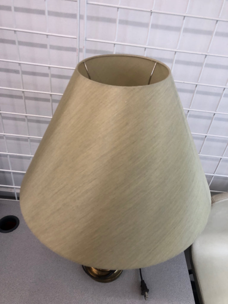 GLASS LAMP W/METAL BASE.