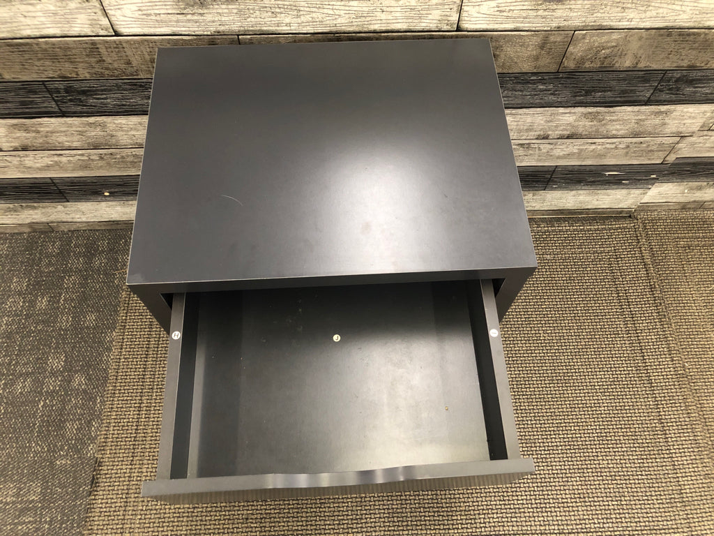 NAVY NIGHTSTAND W/2 DRAWERS.
