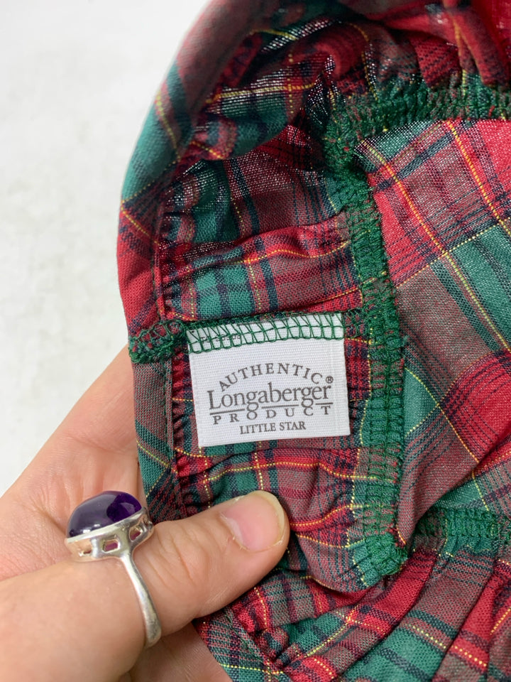 LONGABERGER LITTLE STAR EVERGREEN PLAID LINER IN BAG.
