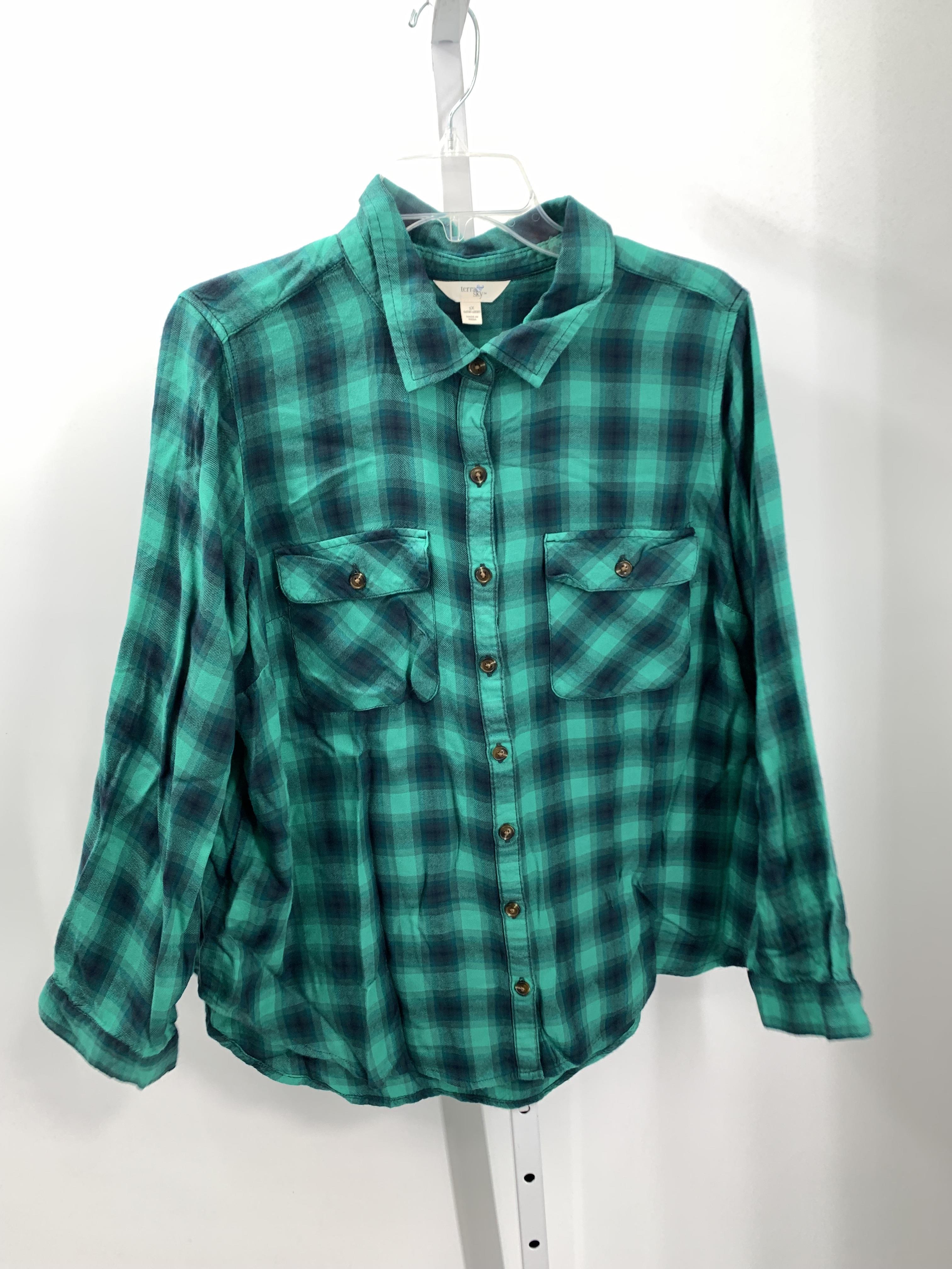 Terra & Sky Size 1X Womens Long Sleeve Shirt