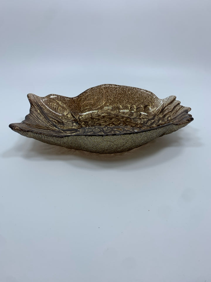 BROWN GLITTER OWL TRAY.