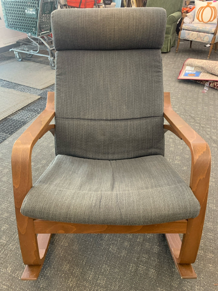 BLUE MID CENTURY ROCKER.