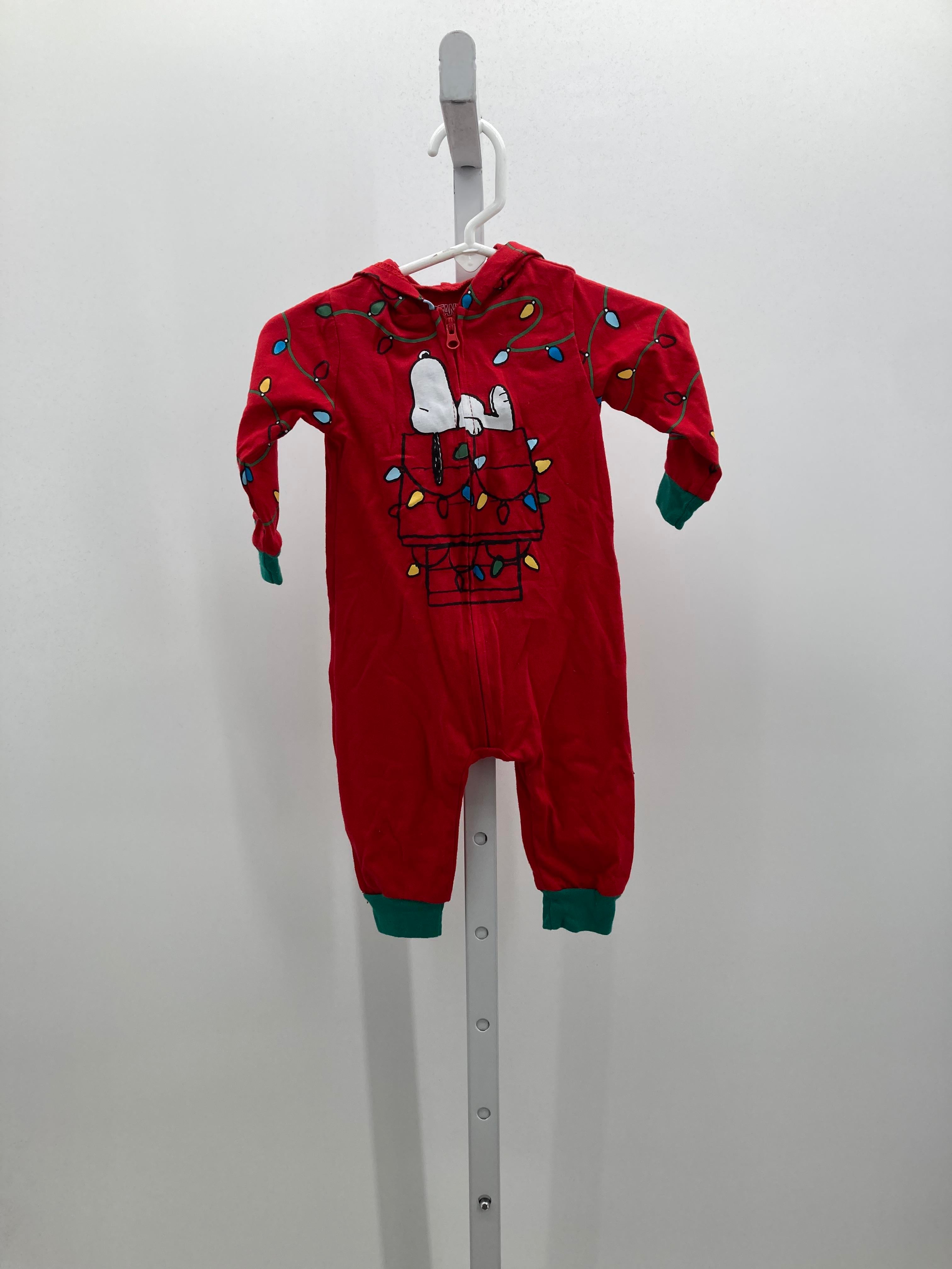 LONG SLV ROMPER SNOOPY XMAS LIGHTS