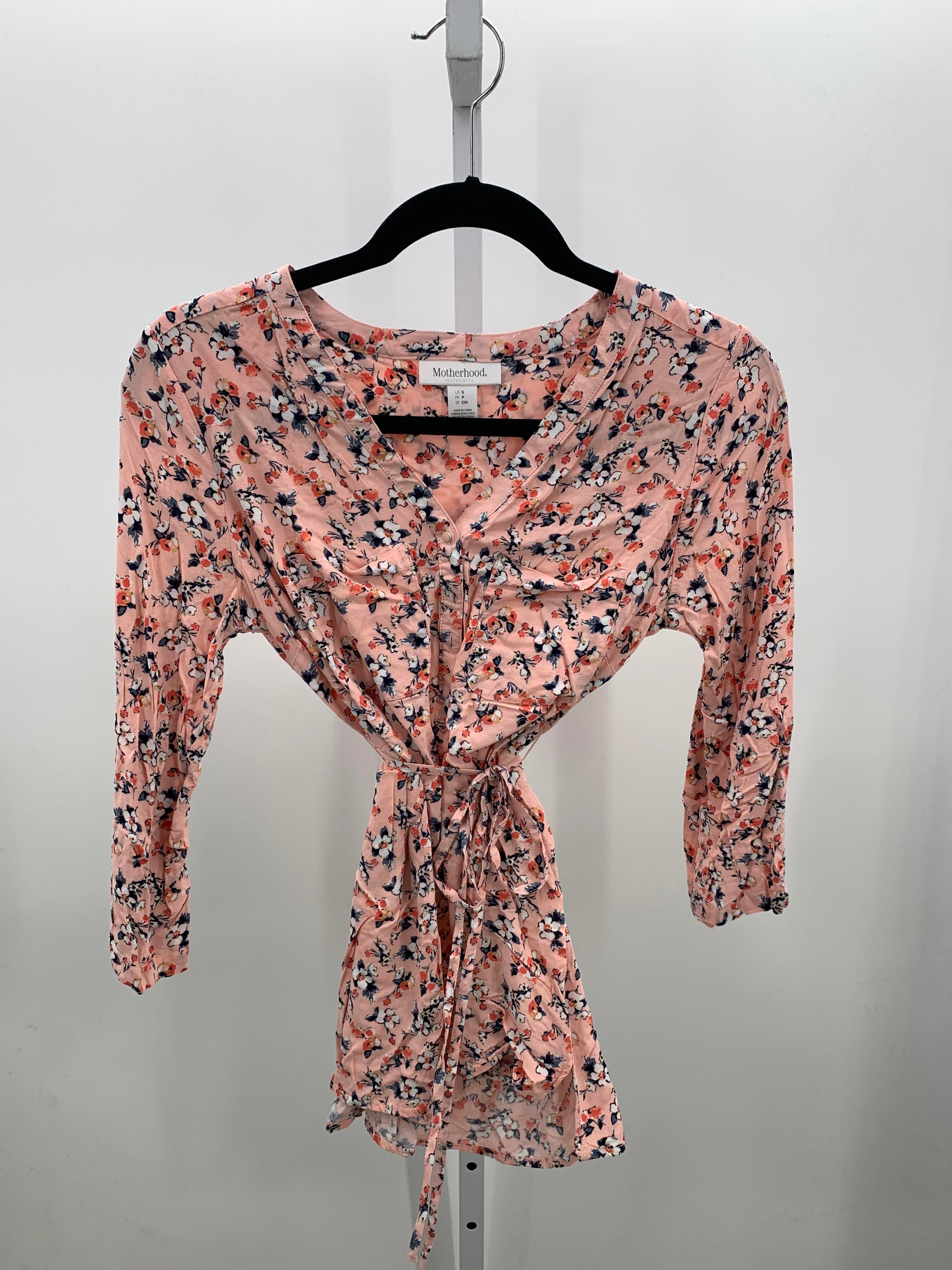 Motherhood Pink Size Small Maternity Long Sleeve Shirt