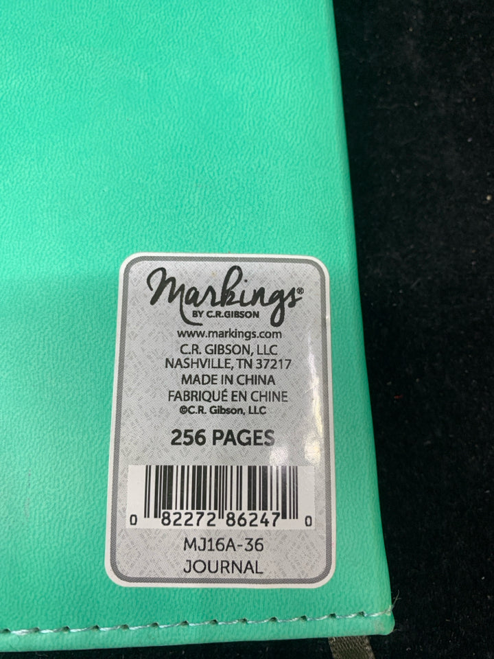 TEAL LEATHER NOTEBOOK IMPRESSIONS LINED W/MAGNET CLOSE.