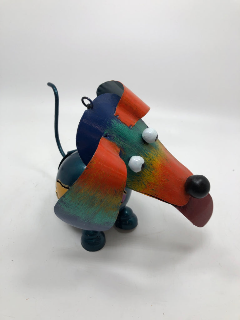 COLORFUL METAL DOG BOBBLE HEAD.