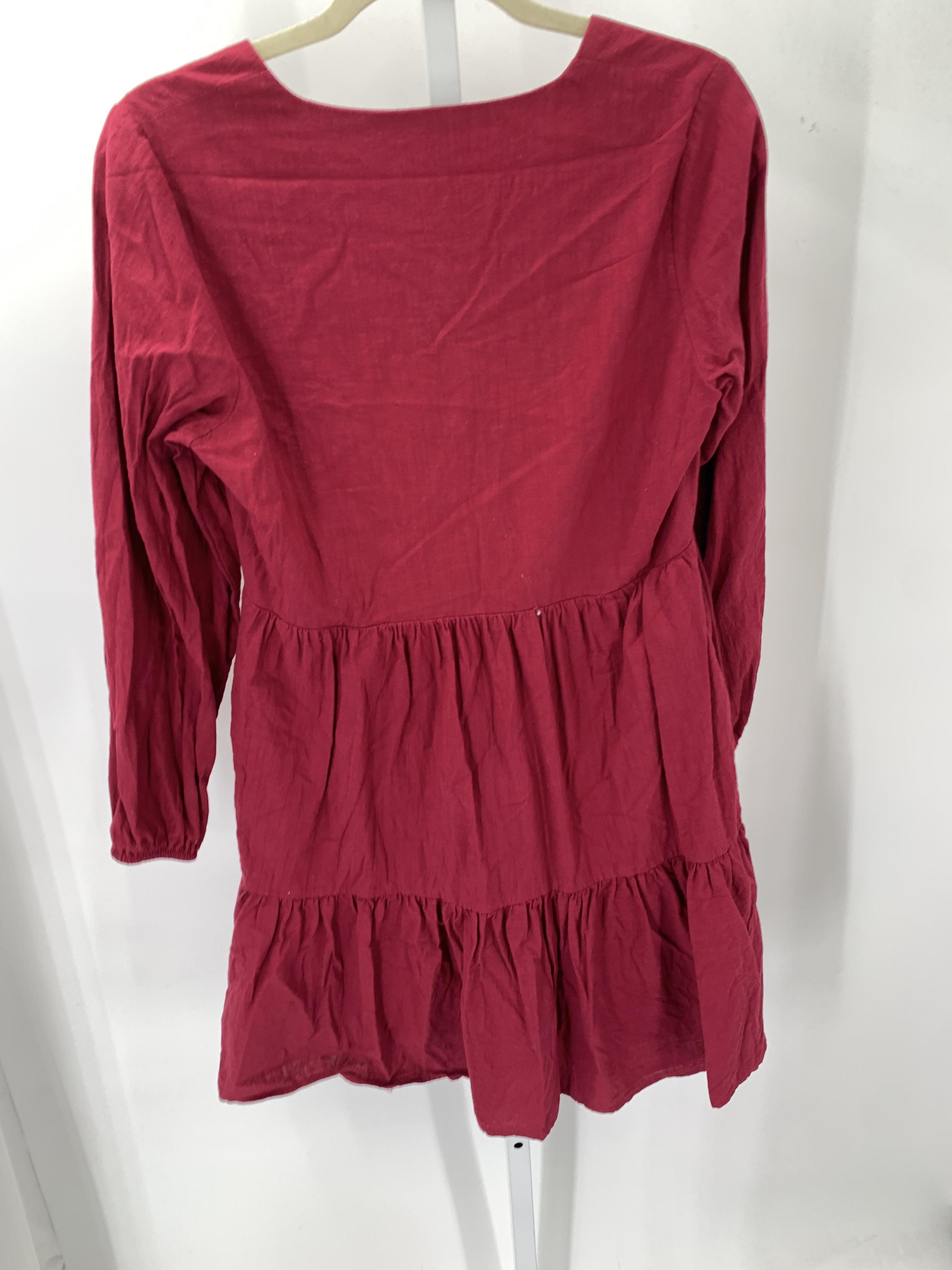 Red Size Small Maternity Long Sleeve Dress
