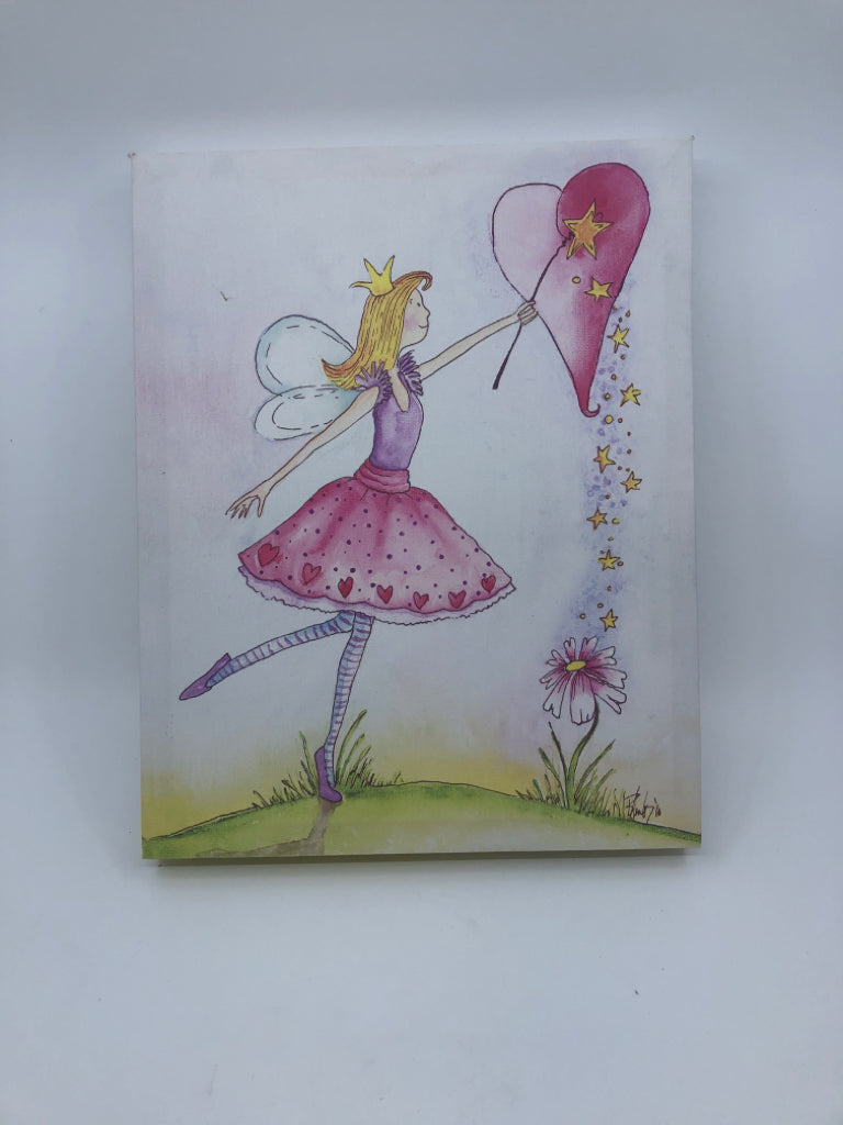 FAIRY W HEART AND WAND CANVAS WALL ART.