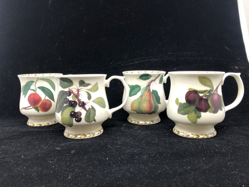 4 QUEENS CHINA HOOKERS FRUIT MUGS.