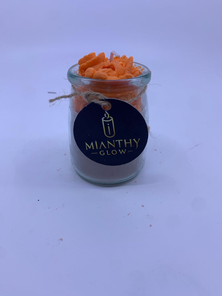 SOY WAX CANDLE IN JAR- ORANGE TOP