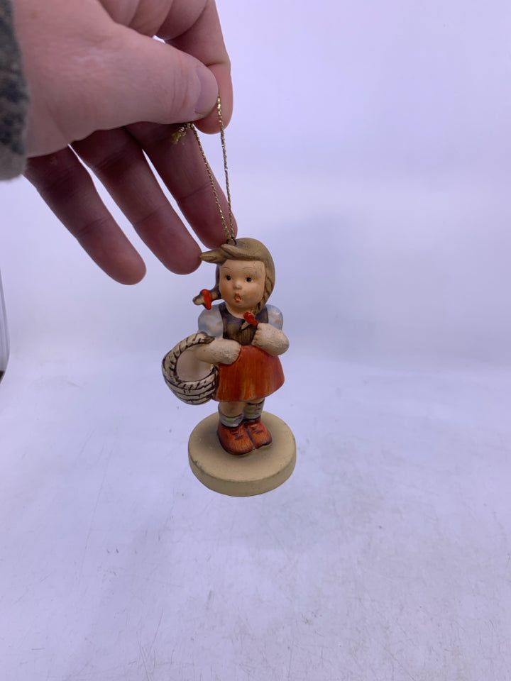 LITTLE GIRL W/ BASKET PRODUCTION 2ND EDITION ORNAMENT.