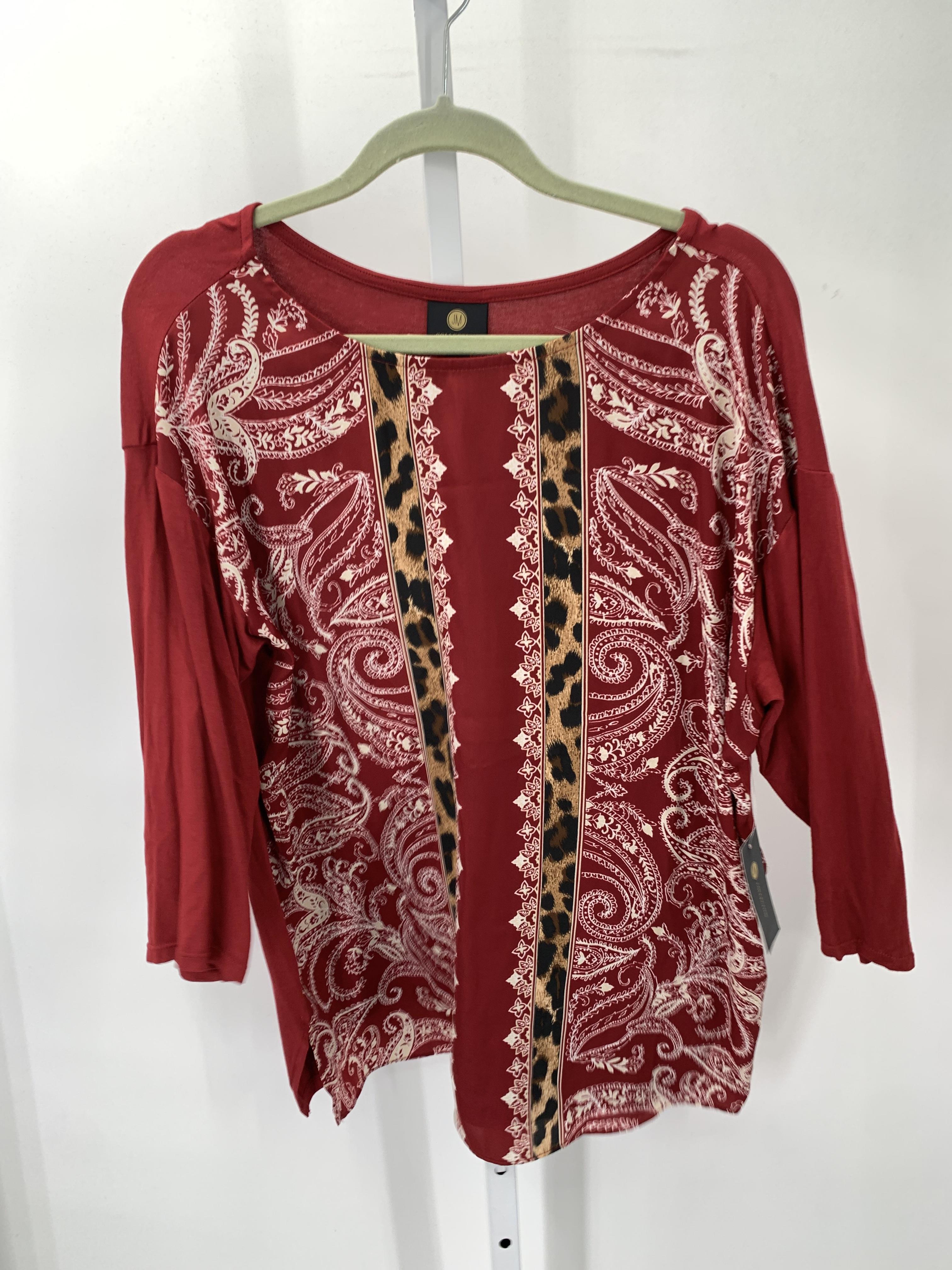 JM Collection Size Large Misses 3/4 Sleeve Shirt