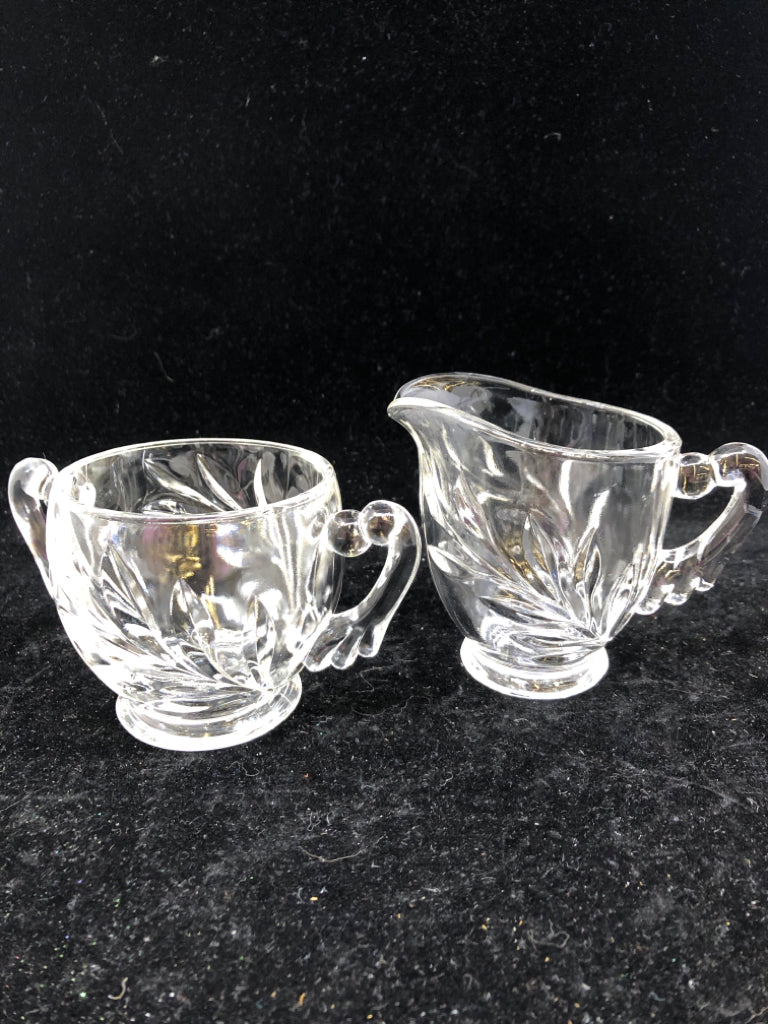 CUT GLASS CREAMER + SUGAR.