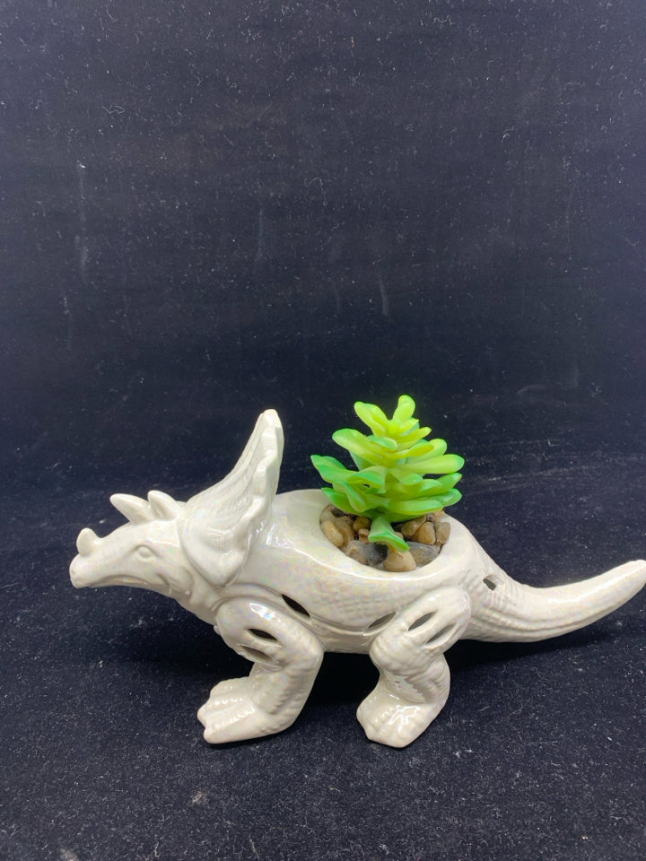 IRIDESCENT DINOSAUR FAUX SUCCULENT.