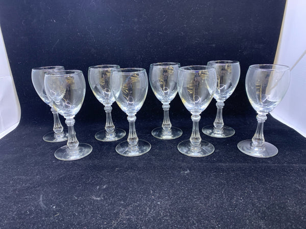 8 FOOTED WINE GLASSES.