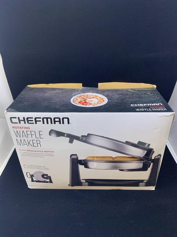NIB CHEFMAN ROTATING WAFFLE MAKER.