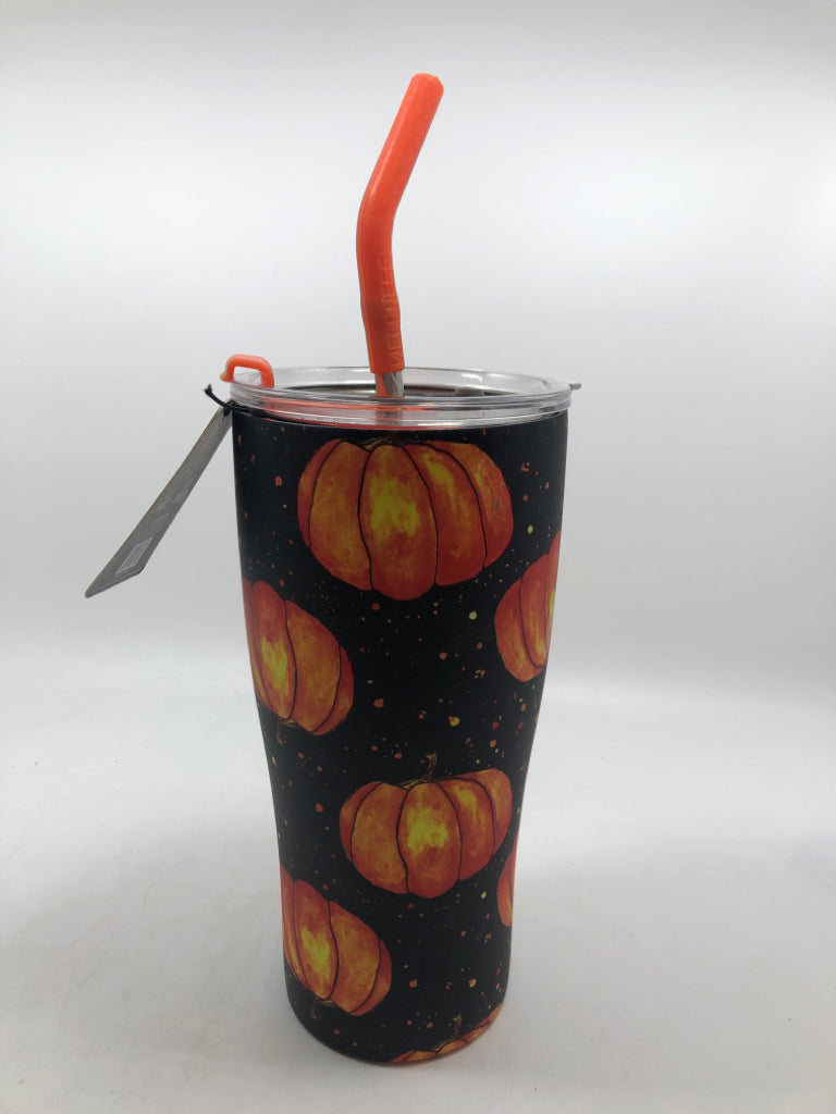 NWT PUMPKIN STAINLESS STEEL TUMBLER.