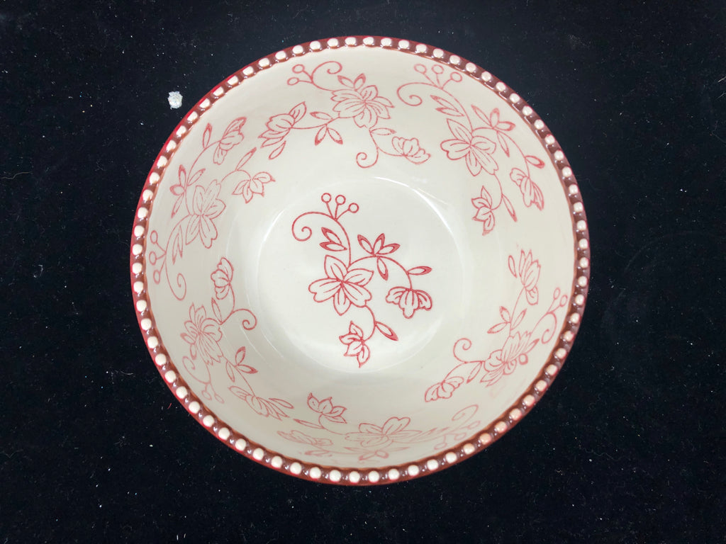 16PC SERV FOR 4 RED TEMPTATIONS FLORAL LACE DISH SET - 4 DINNER PLATES, 4 LUNCH