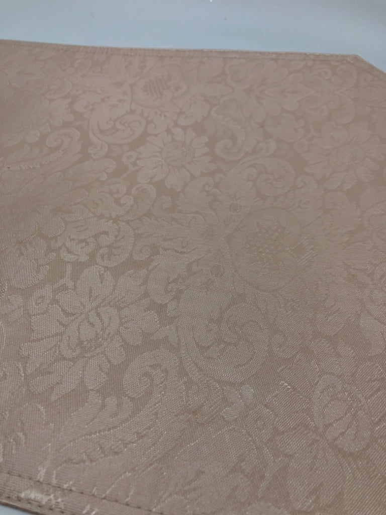 6 PINK DAMASK PLACEMATS.