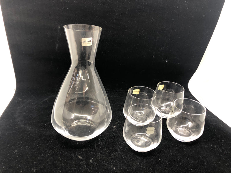 5PC VIVO DECANTER+ 4 SHORT GLASSES.