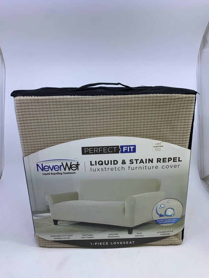 NIP 1 CREAM LOVESEAT COVER PERFECT FIT.
