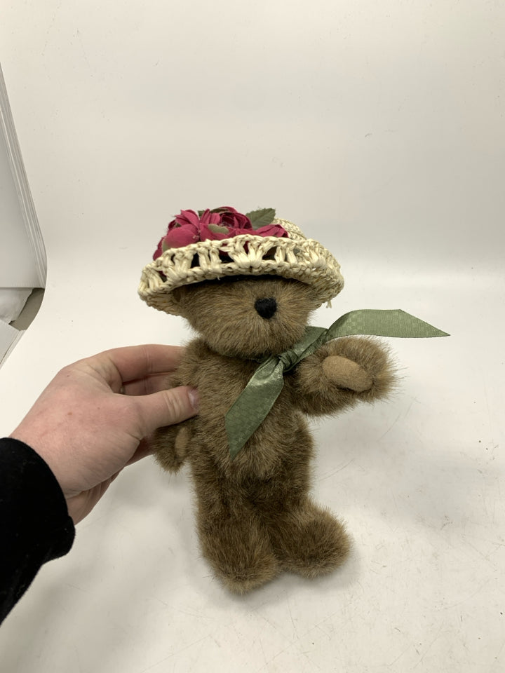 LIGHT BROWN BEAR W/ STRAW HAT BOYDS BEAR.
