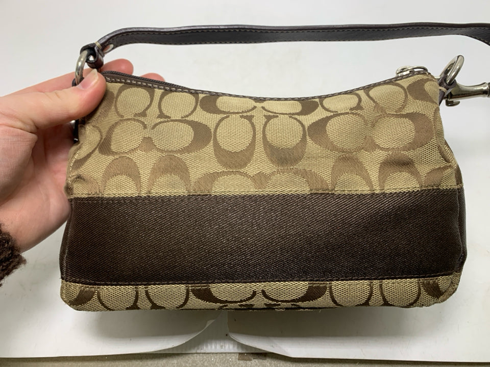 Vintage Coach Signature C Canvas Stripe Mini Shoulder Bag/Pouchette *Some Exteri