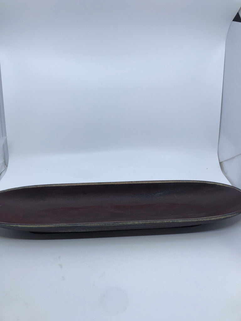 LONG OVAL DOUGH BOWL TRAY.