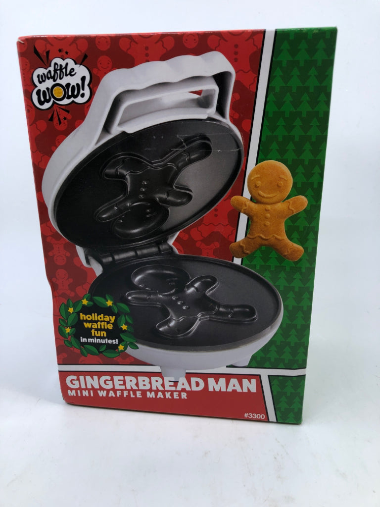 NIB GINGERBREADMAN WAFFLE MAKER.