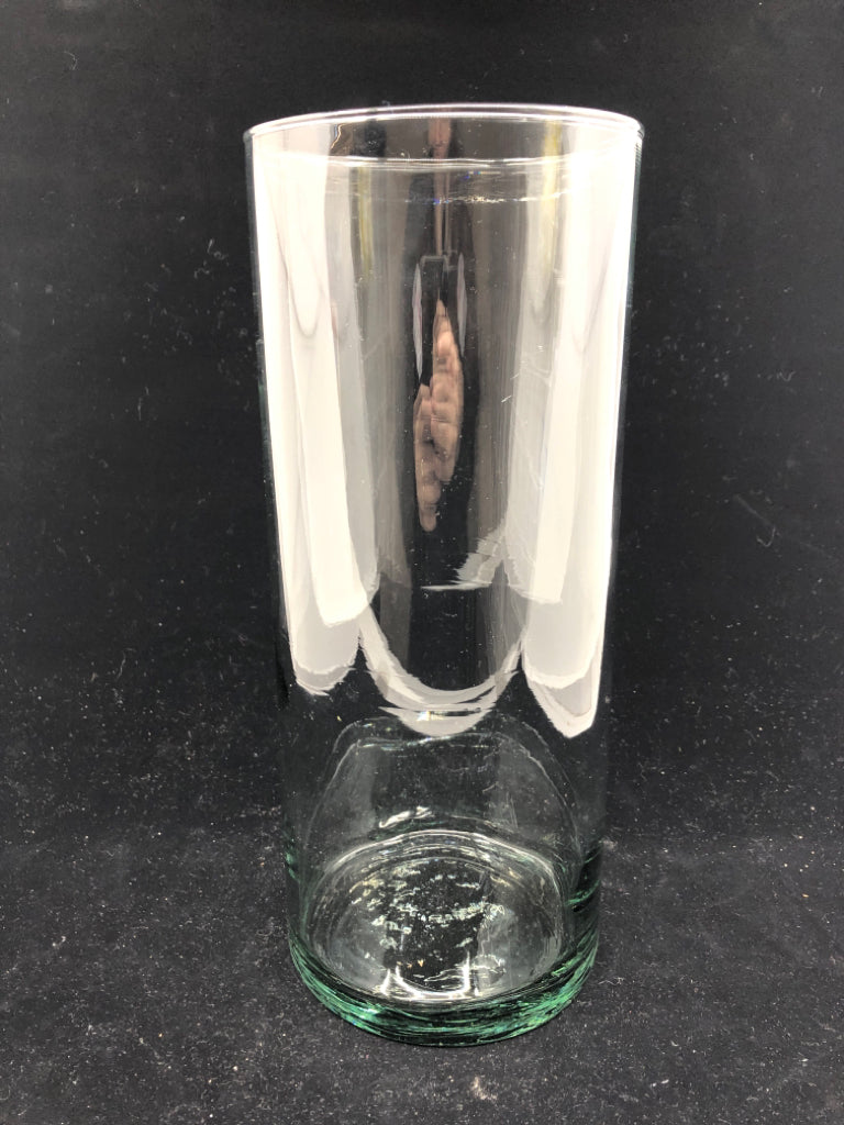 LARGE GLASS CYLINDER VASE.