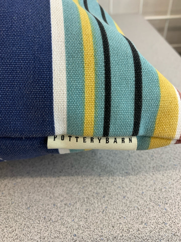 POTTERY BARN STRIPED INDOOR/OUTDOOR PILLOW.