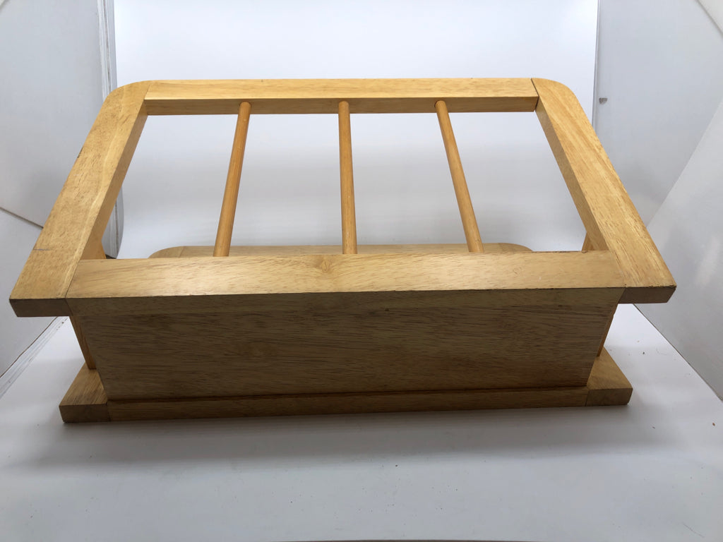 WOODEN MAGAZINE HOLDER.