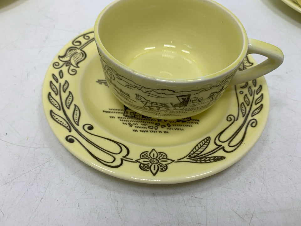 VTG 8PC BUCKS COUNTY CUP + SAUCERS