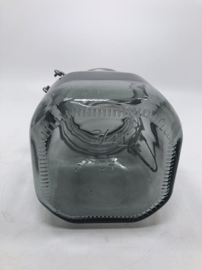 GRAY FIDO GLASS CANISTER.