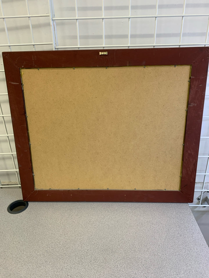 PRIM NIGHT SCENE W/ALPHABET BORDER & CRACKED FINISH.