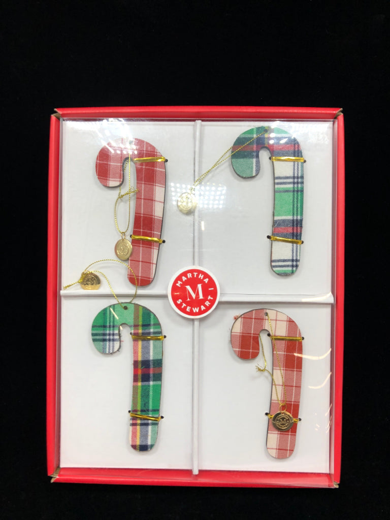 NIB CANDY CANE ORNAMENTS - MARTHA STEWART.