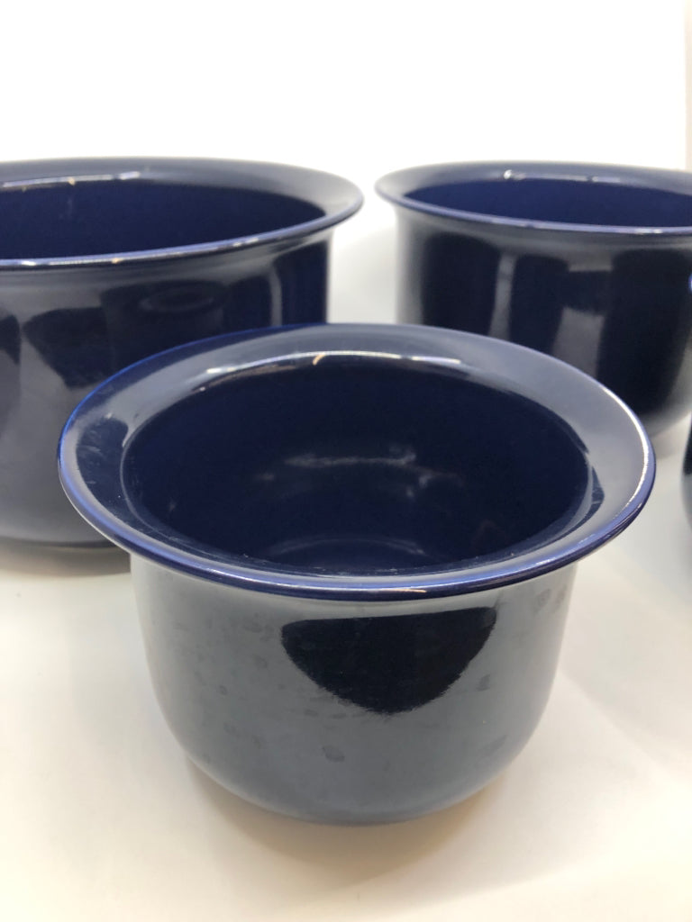 4 DARK BLUE PFALTZGRAFF NESTING BOWLS.