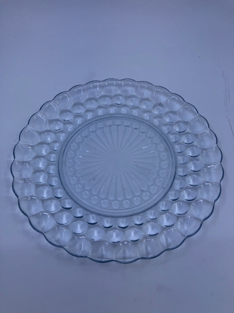 CLEAR BLUE BUBBLE PLATE.