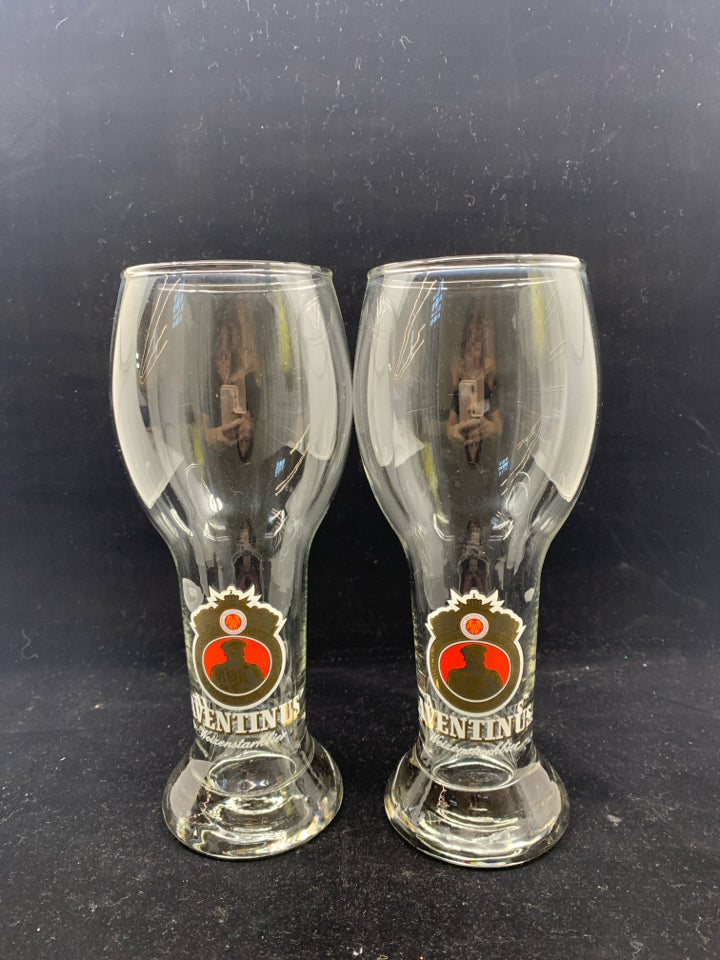 2 AVENTINUS BEER GLASSES.