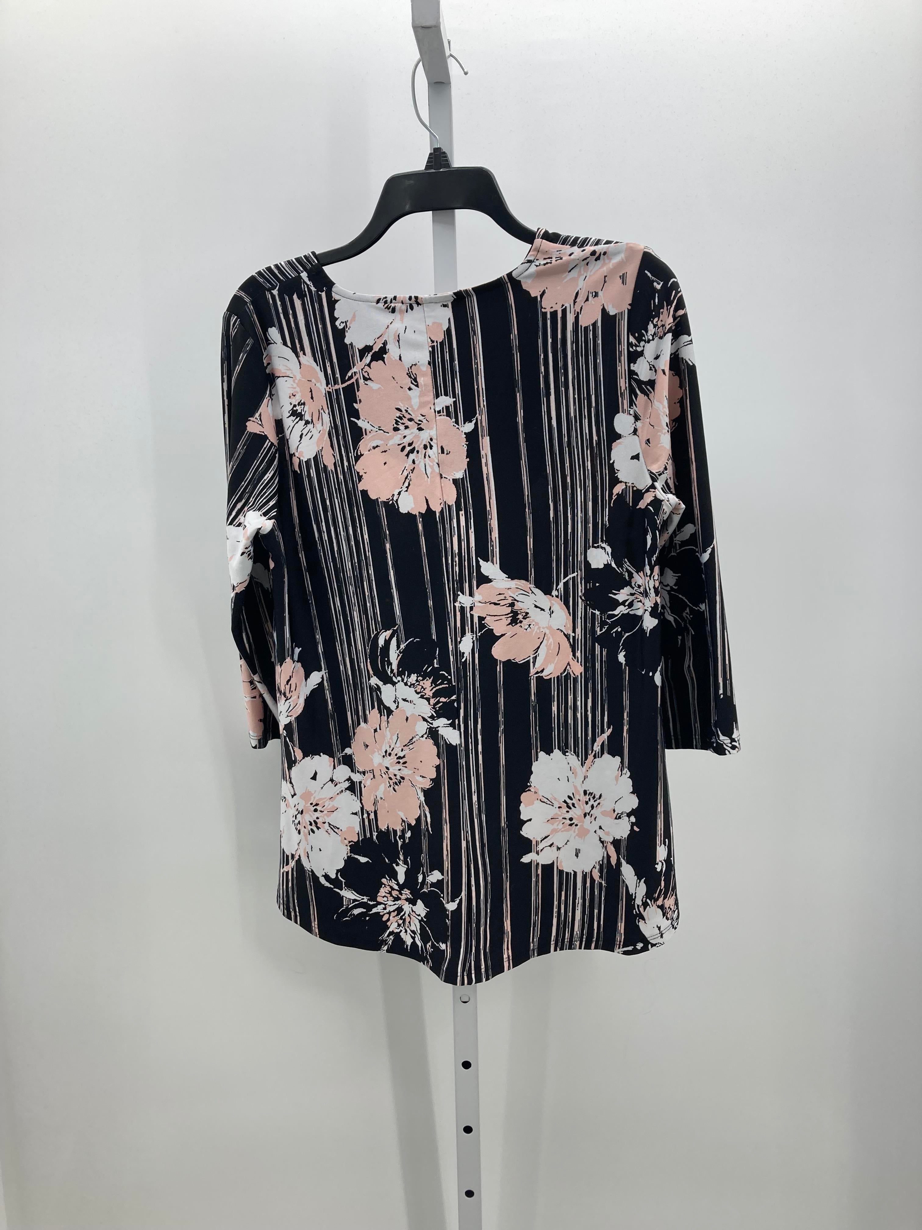 Roz & Ali Size Medium Petite Petite 3/4 Sleeve Shirt