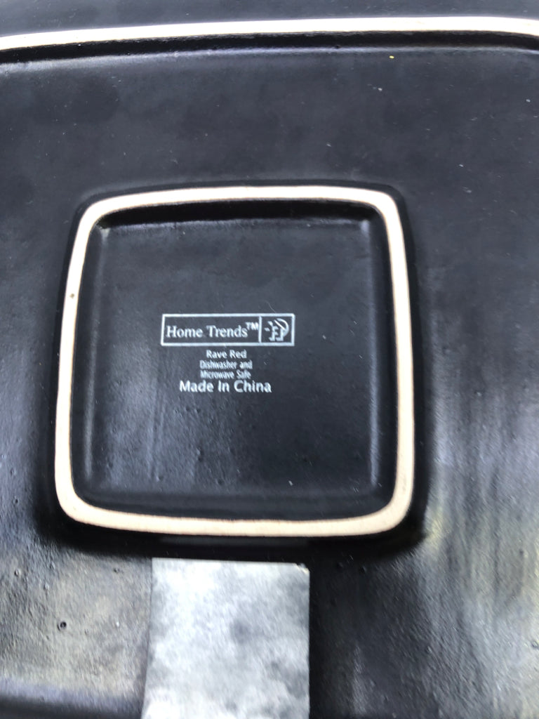 BLACK AND RED SERVING PLATE.