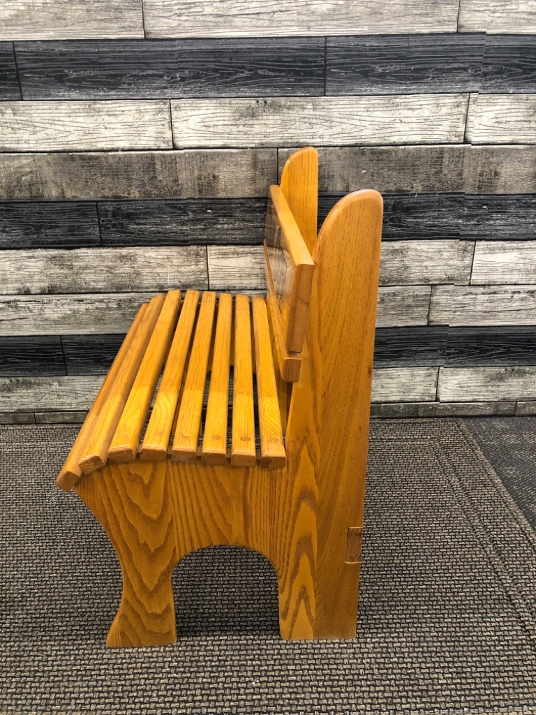 WOODEN TIME OUT BENCH.