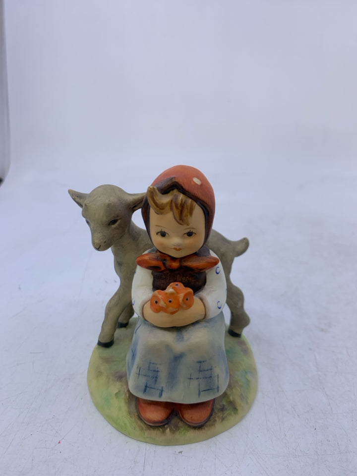 VTG HUMMEL GOOD FRIENDS GIRL W/ LAMB #182 1983.