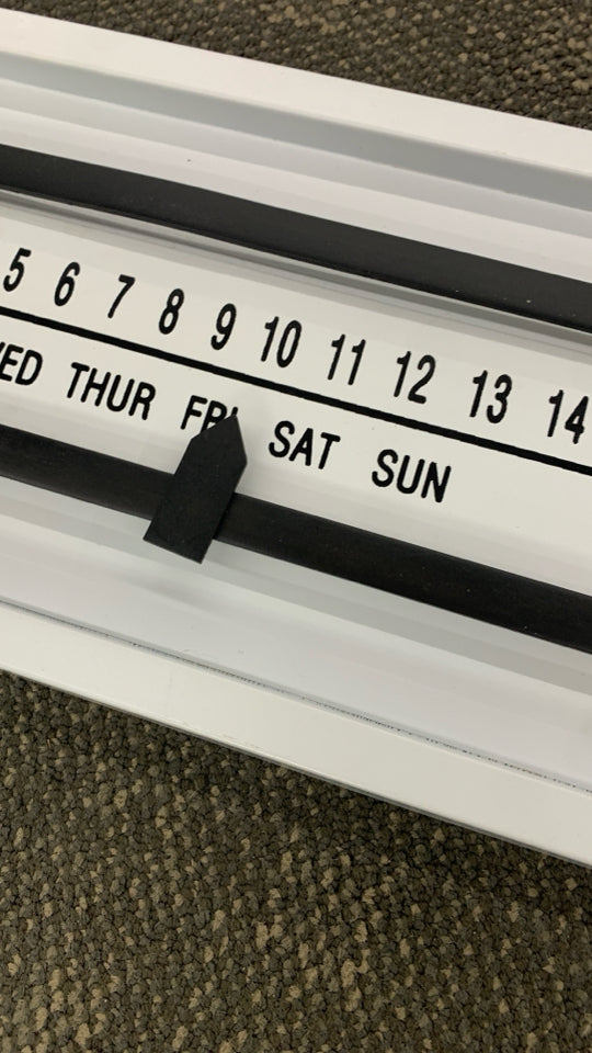 LIGHT BLUE SLIDING PERPETUAL CALENDAR.