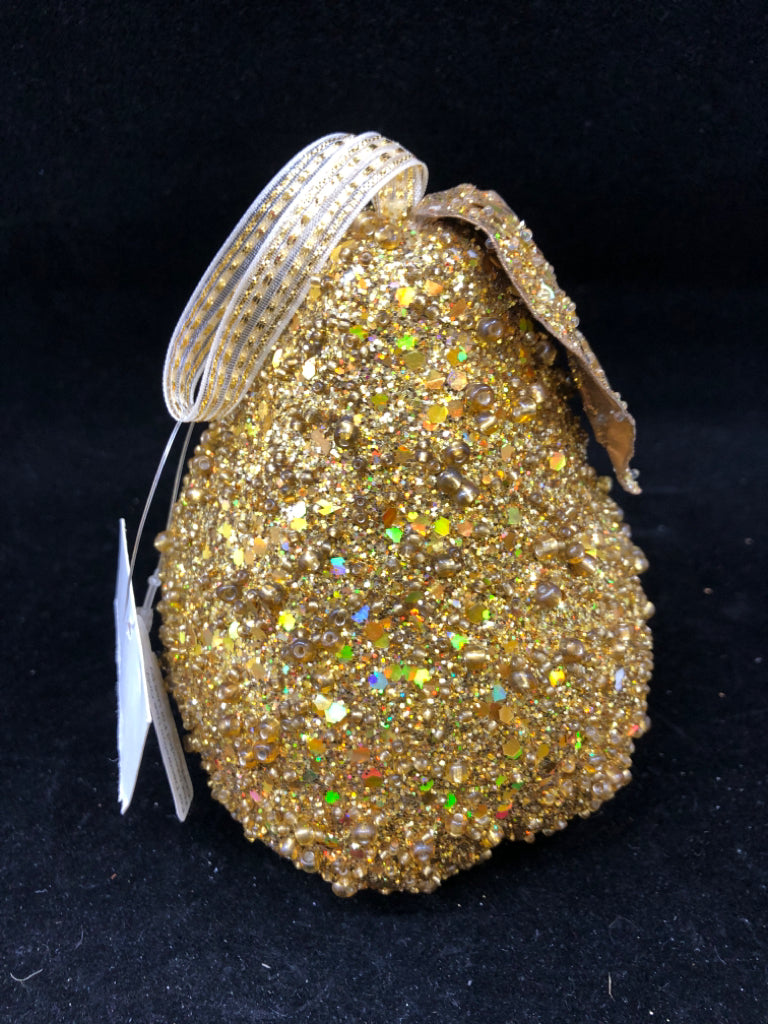 GOLD GLITTER PEAR.