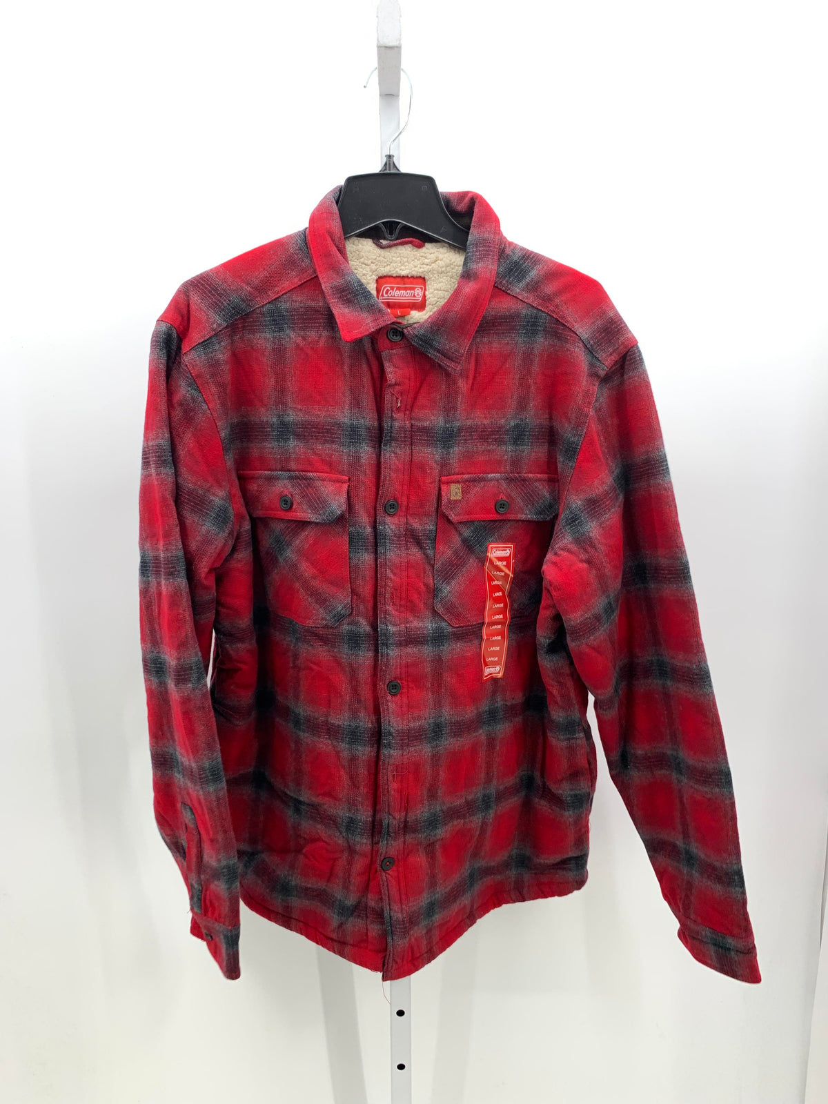 NEW PLAID SHERPA LINED BTN DOWN